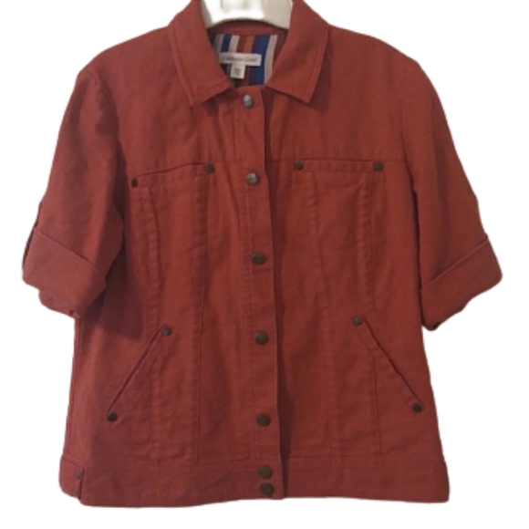 Coldwater Creek Linen Blend Snap Button Jacket Size 10 - Picture 14 of 15